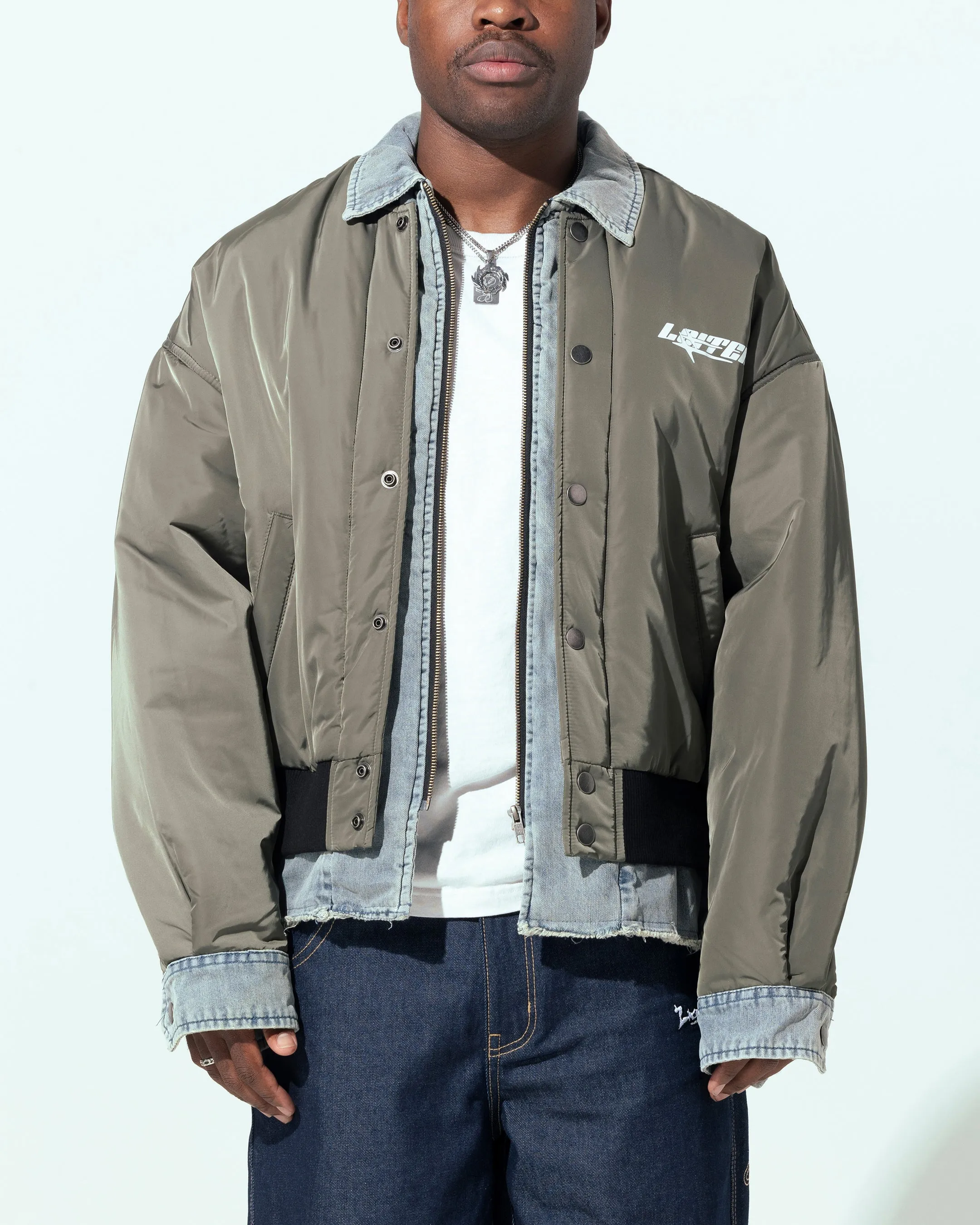 Loiter Shadow Layered Bomber Jacket Khaki