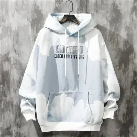 Loose Student Hooded Gradient Print Hoodie