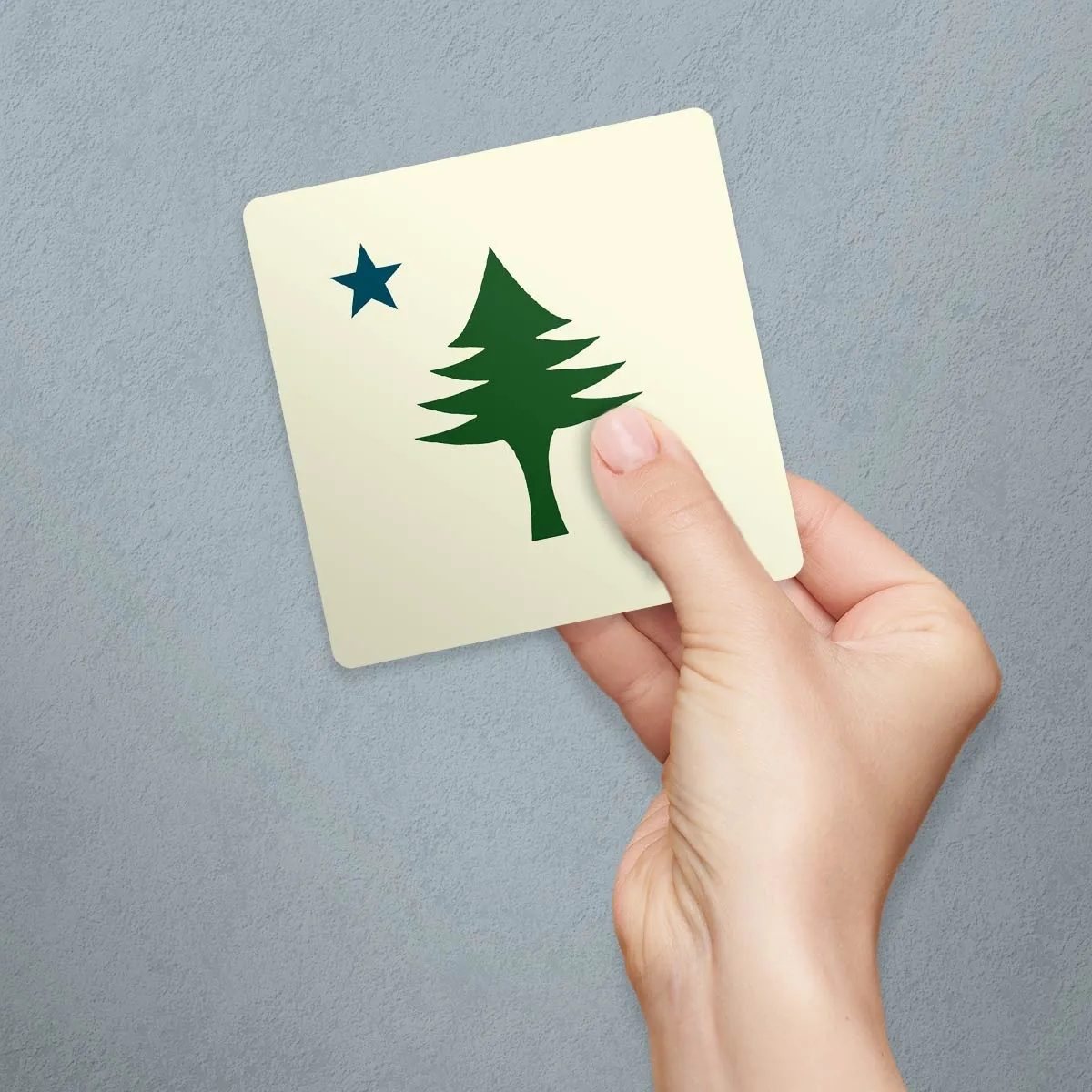 Maine State Flag Pine Tree & Star Die Cut Vinyl Sticker