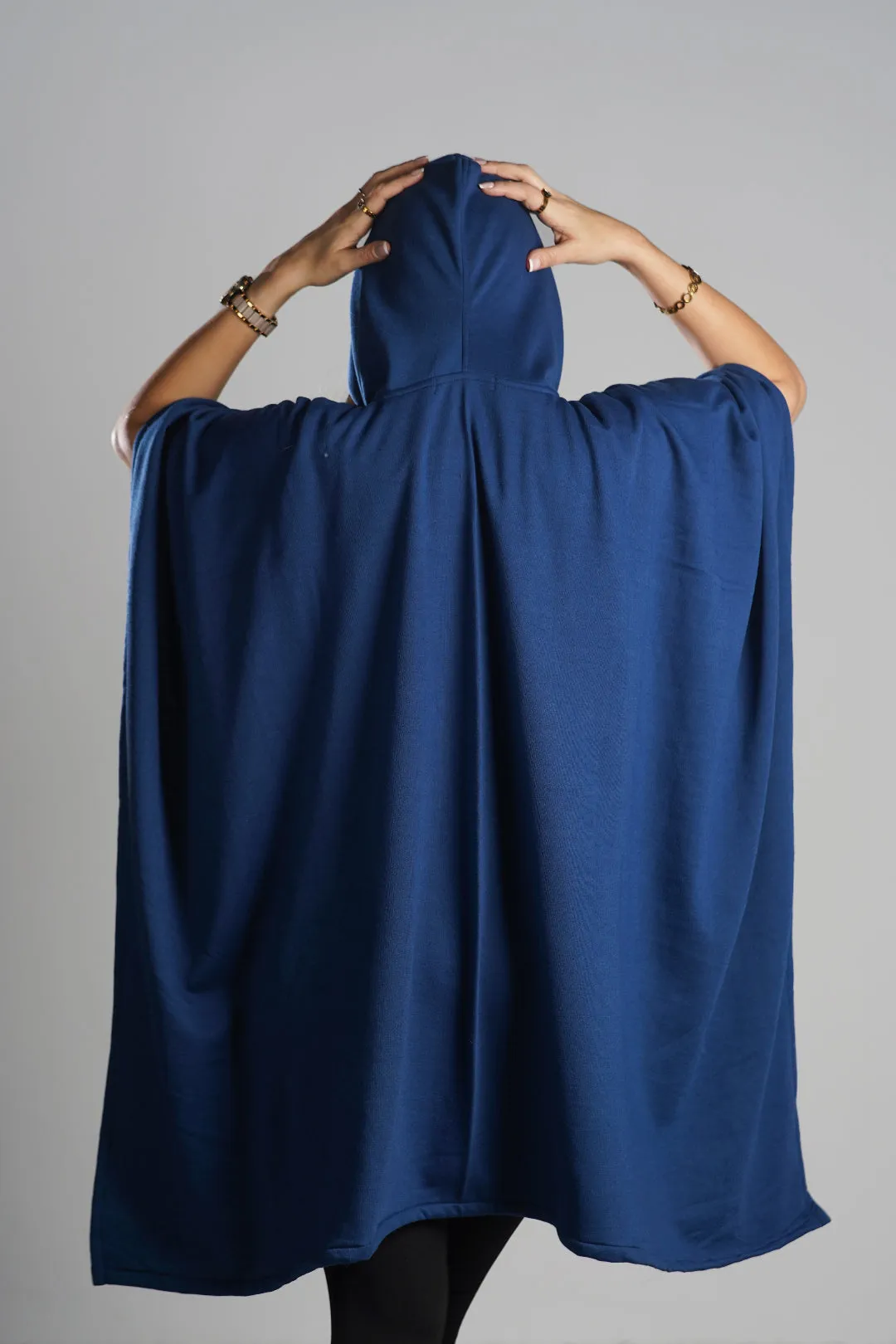 MarineBlue Poncho Hoodie