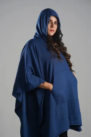 MarineBlue Poncho Hoodie