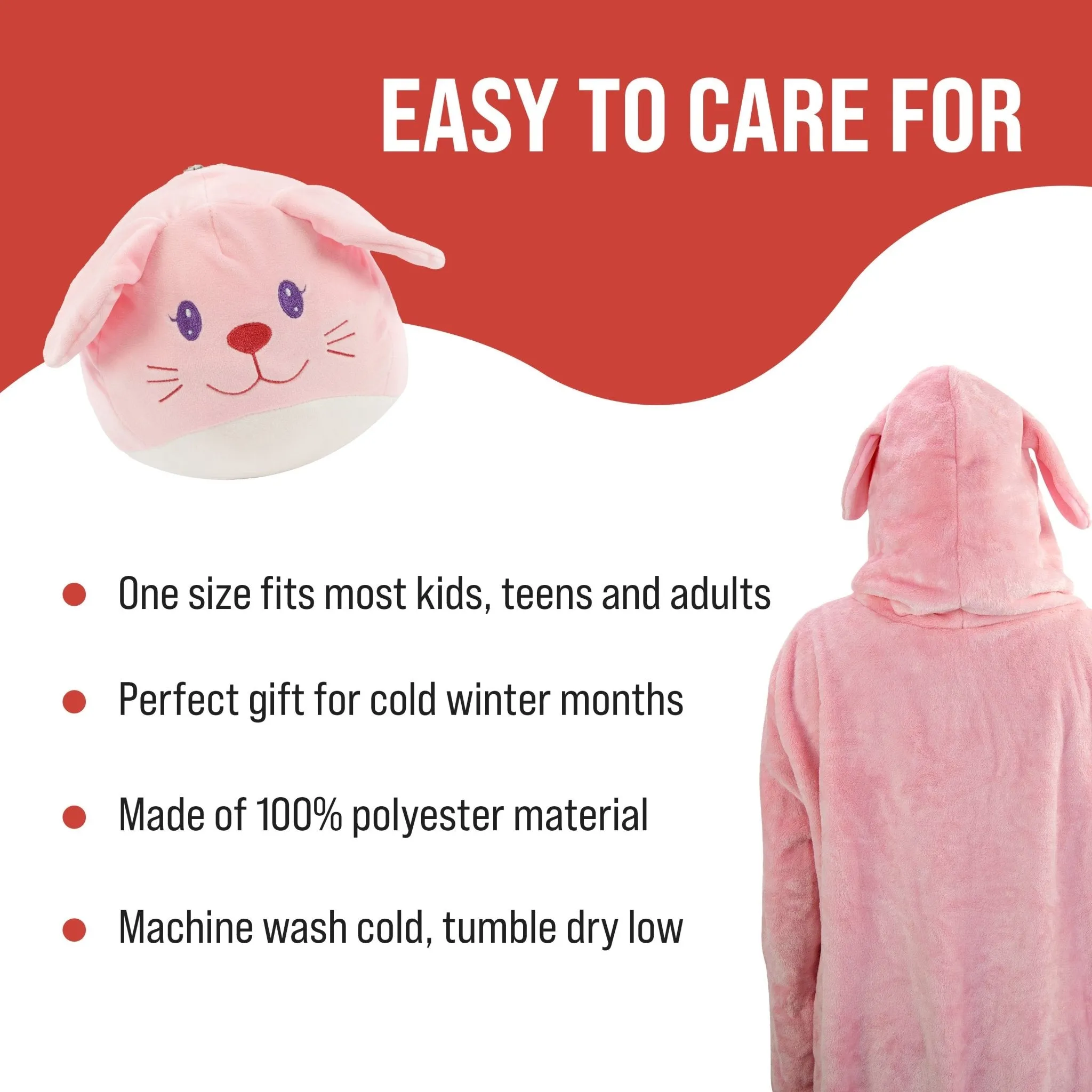 Mochi Bunny Adult Snugible | Blanket Hoodie & Pillow