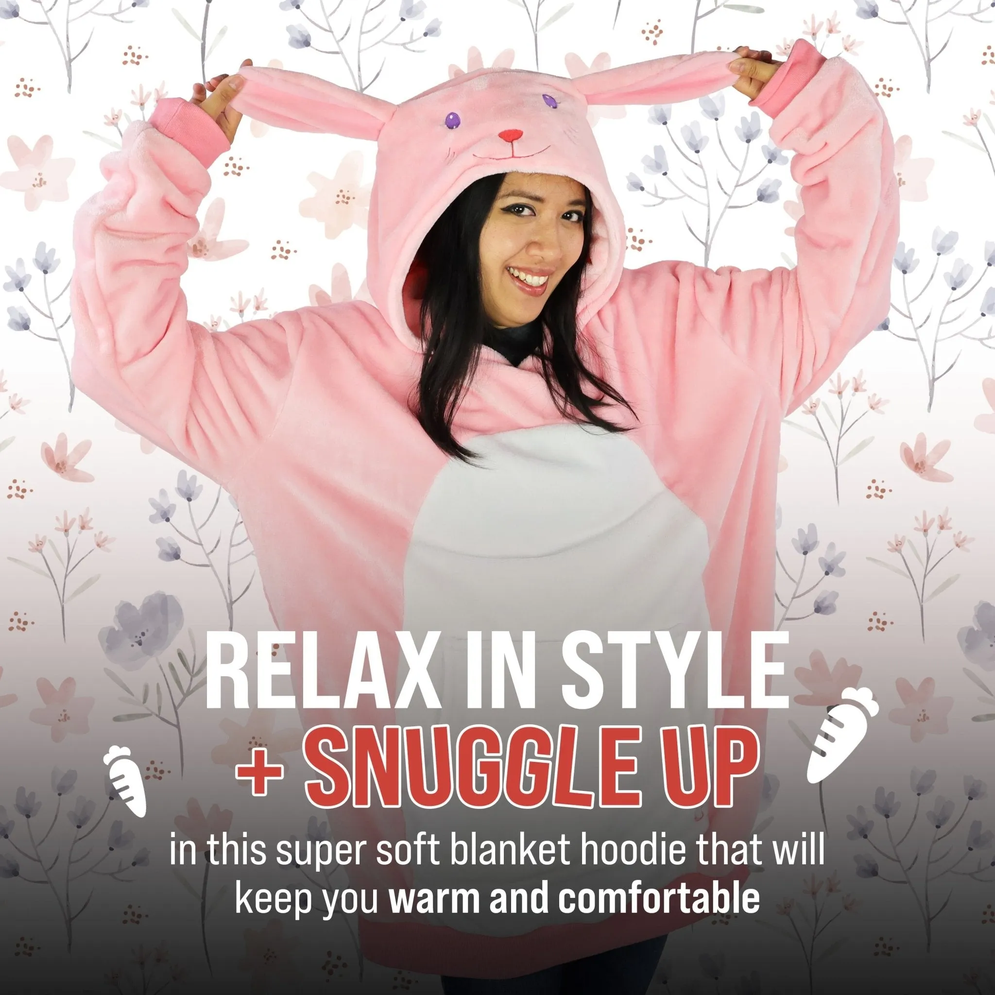 Mochi Bunny Adult Snugible | Blanket Hoodie & Pillow