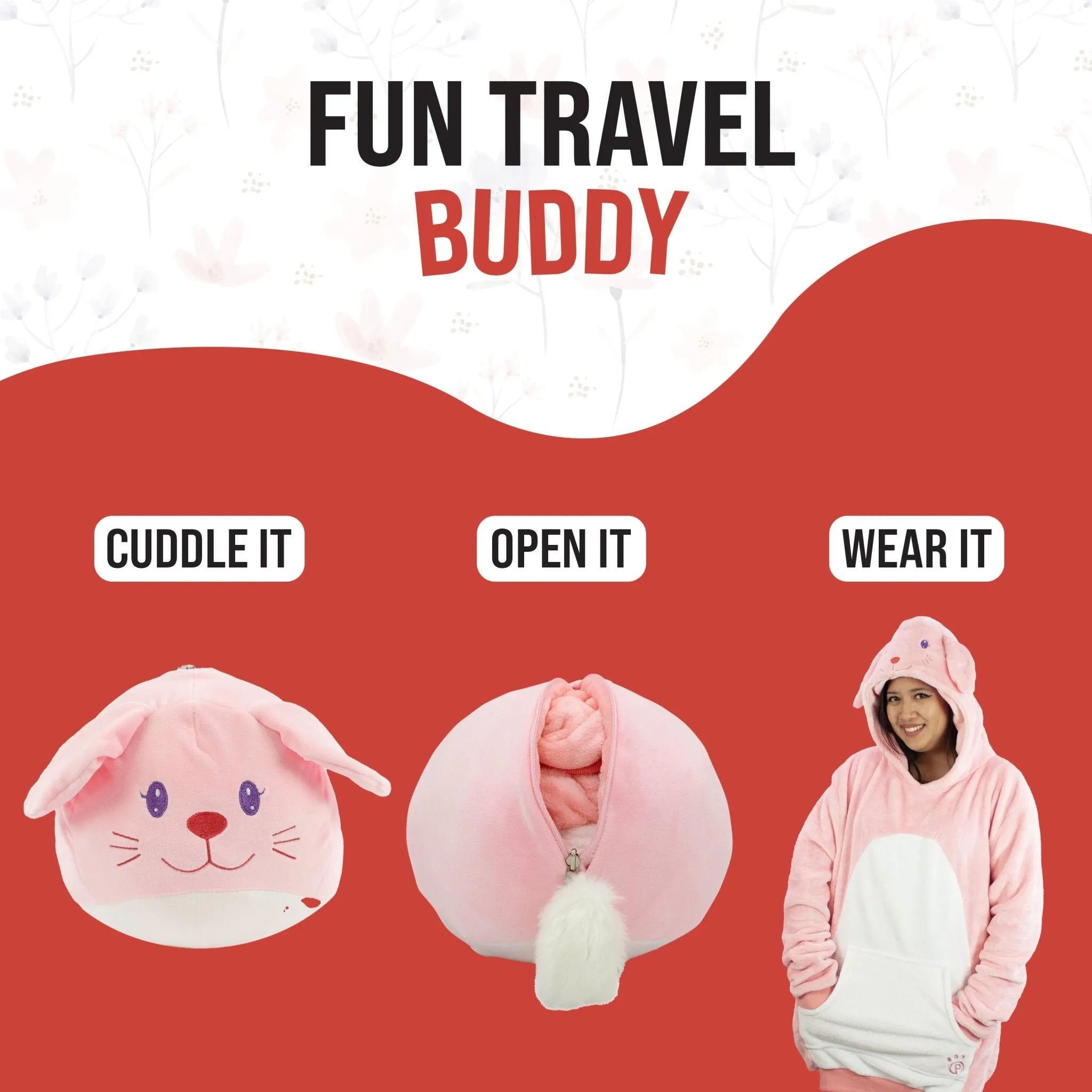 Mochi Bunny Adult Snugible | Blanket Hoodie & Pillow