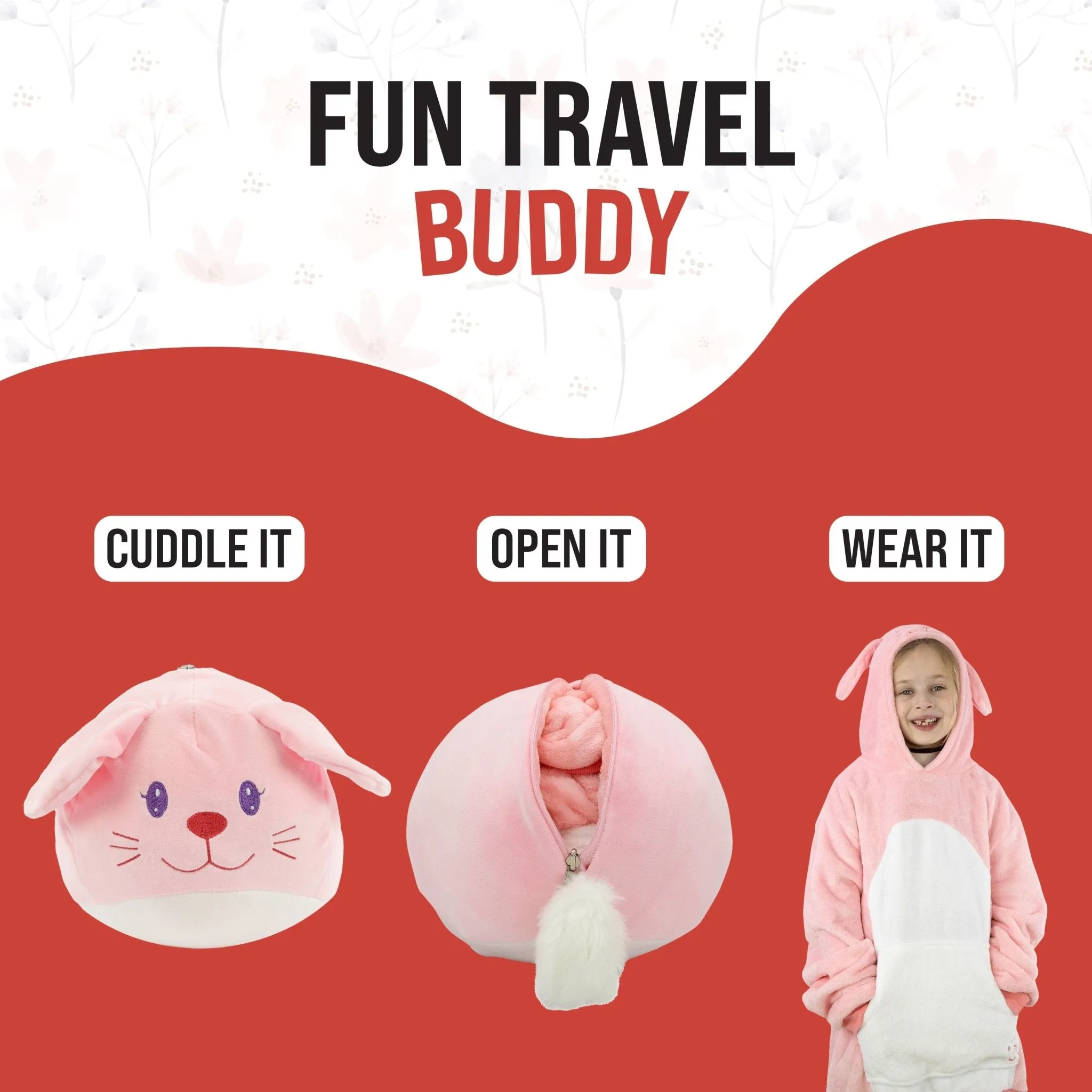 Mochi Bunny Kids Snugible | Blanket Hoodie & Pillow