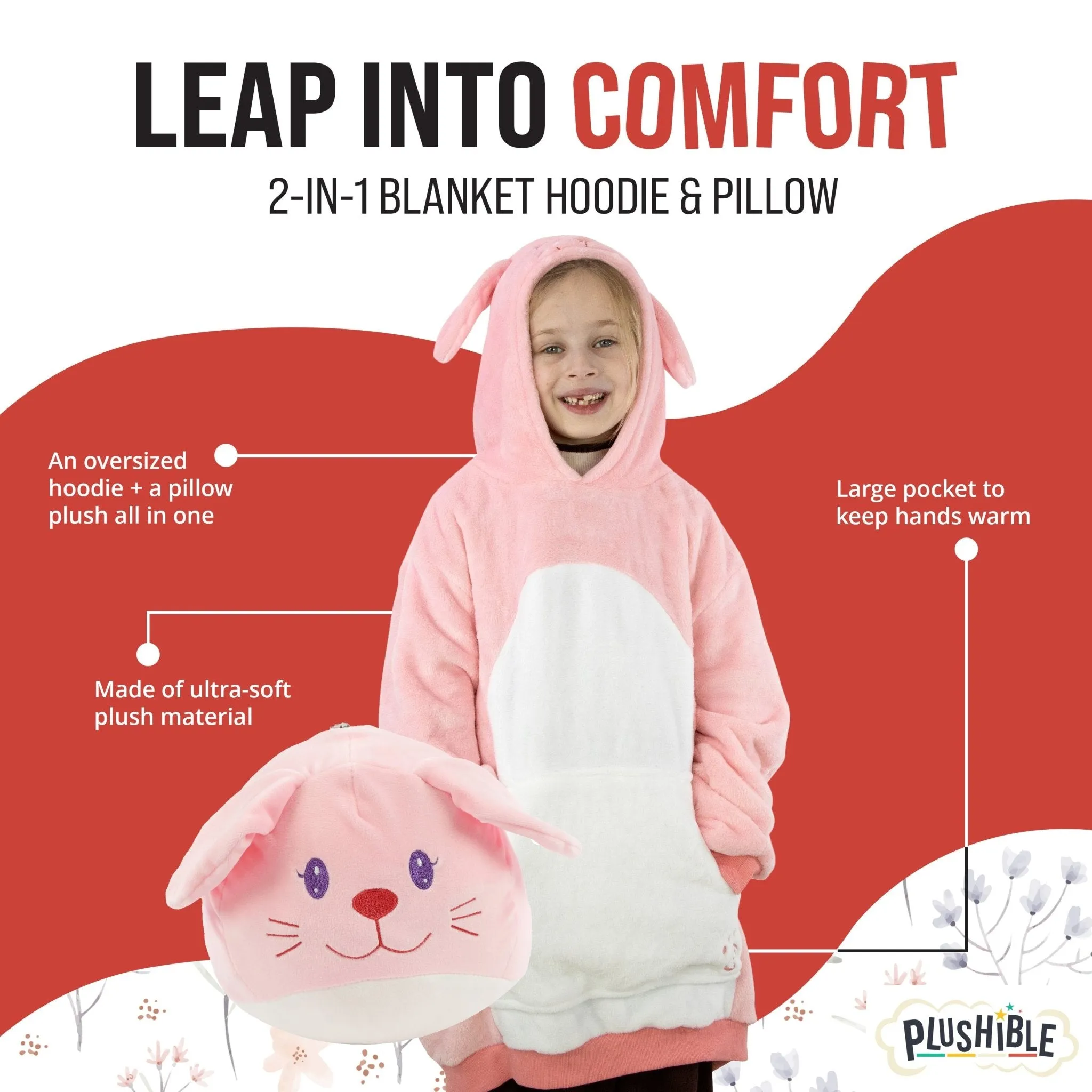 Mochi Bunny Kids Snugible | Blanket Hoodie & Pillow