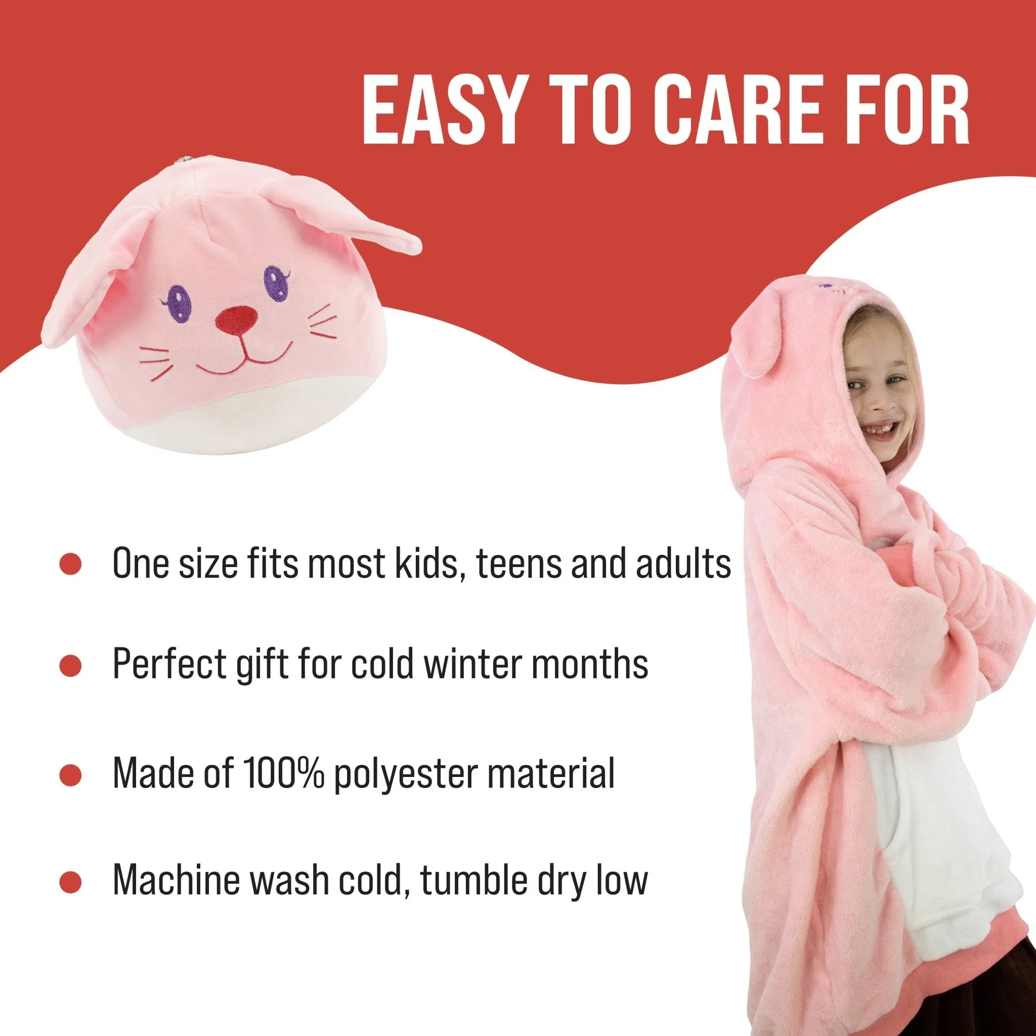 Mochi Bunny Kids Snugible | Blanket Hoodie & Pillow