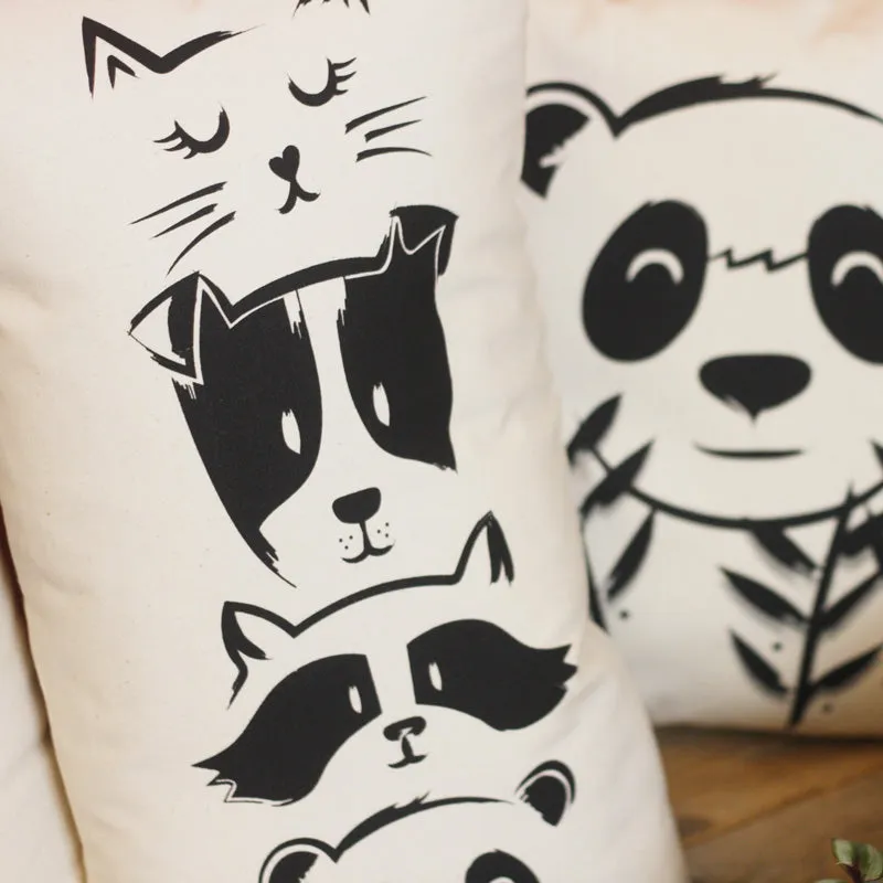 Organic Cotton Cushion Cover - Cute Animals