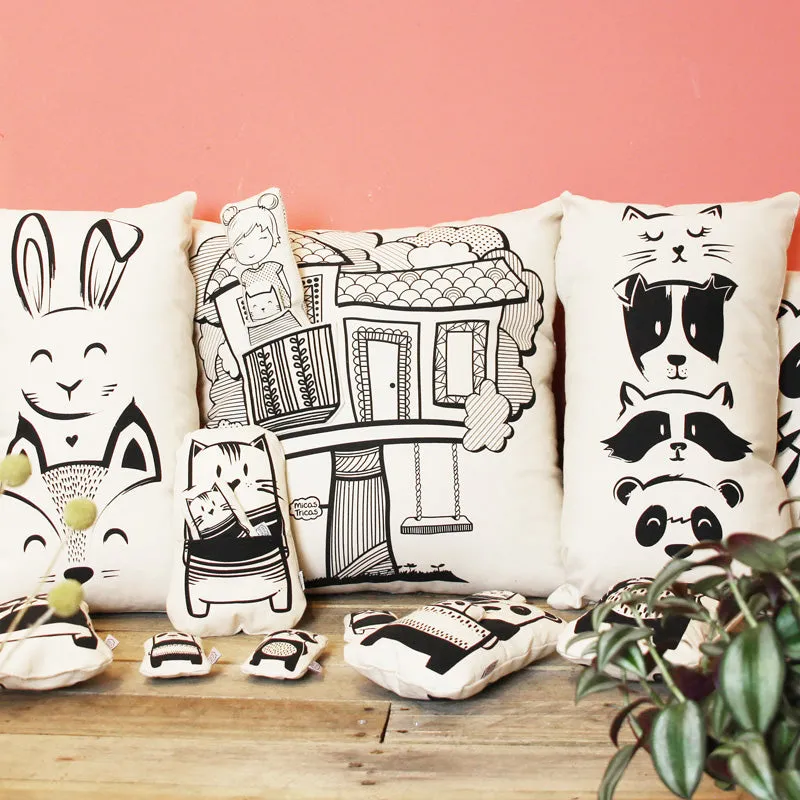 Organic Cotton Cushion Cover - Cute Animals