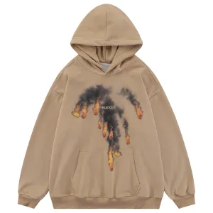 PopFlying Fleece Hoodie Falling Fireball