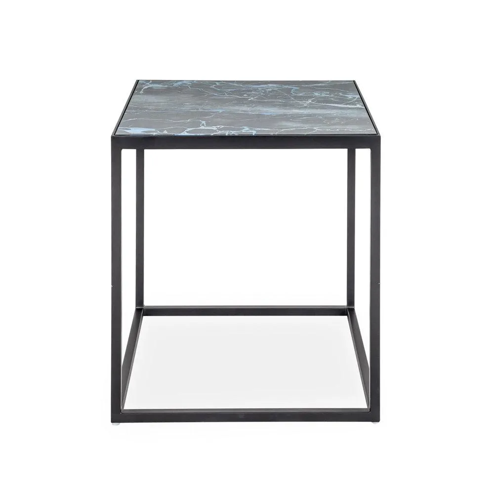 Portia Glass Side Table ONYX MARBLE