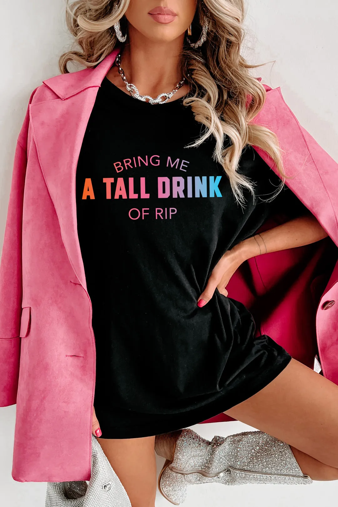 "A Tall Drink Of Rip" Double-Sided Graphic Multiple Shirt Options (Black) - Print On Demand