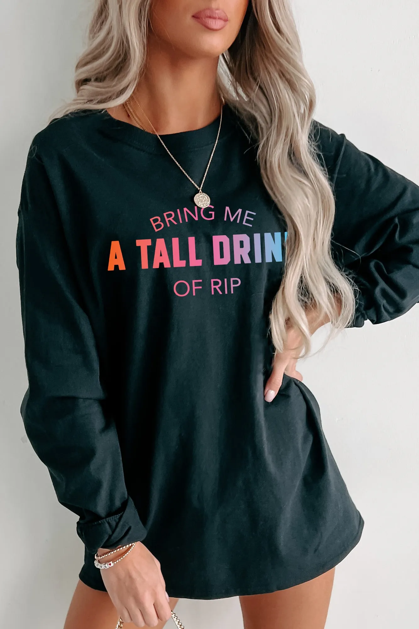 "A Tall Drink Of Rip" Double-Sided Graphic Multiple Shirt Options (Black) - Print On Demand