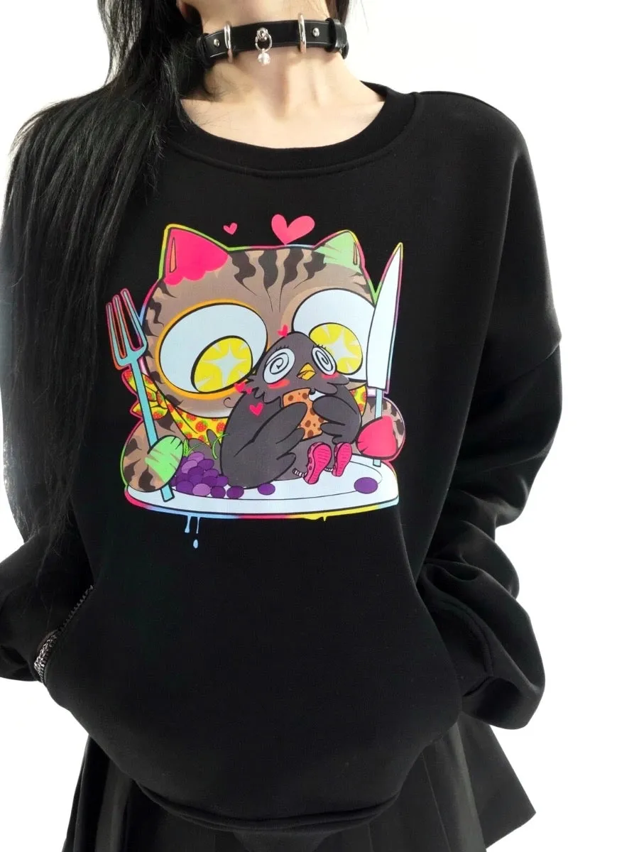 [Ricchie]Little Monster Cartoon Fleece Hoodie