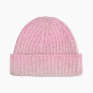 Rosa Printed Ombre Alpaca Knit Ribbed Beanie Hat