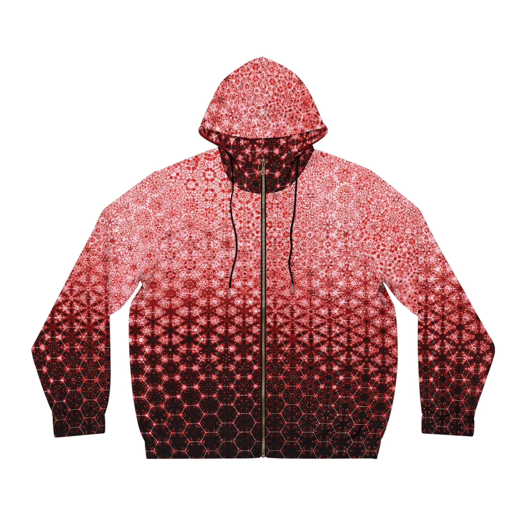 Sacred Geometry Scatter Plot by Meta Zen - Geometric Unisex Zip Up Hoodie (AOP) v3