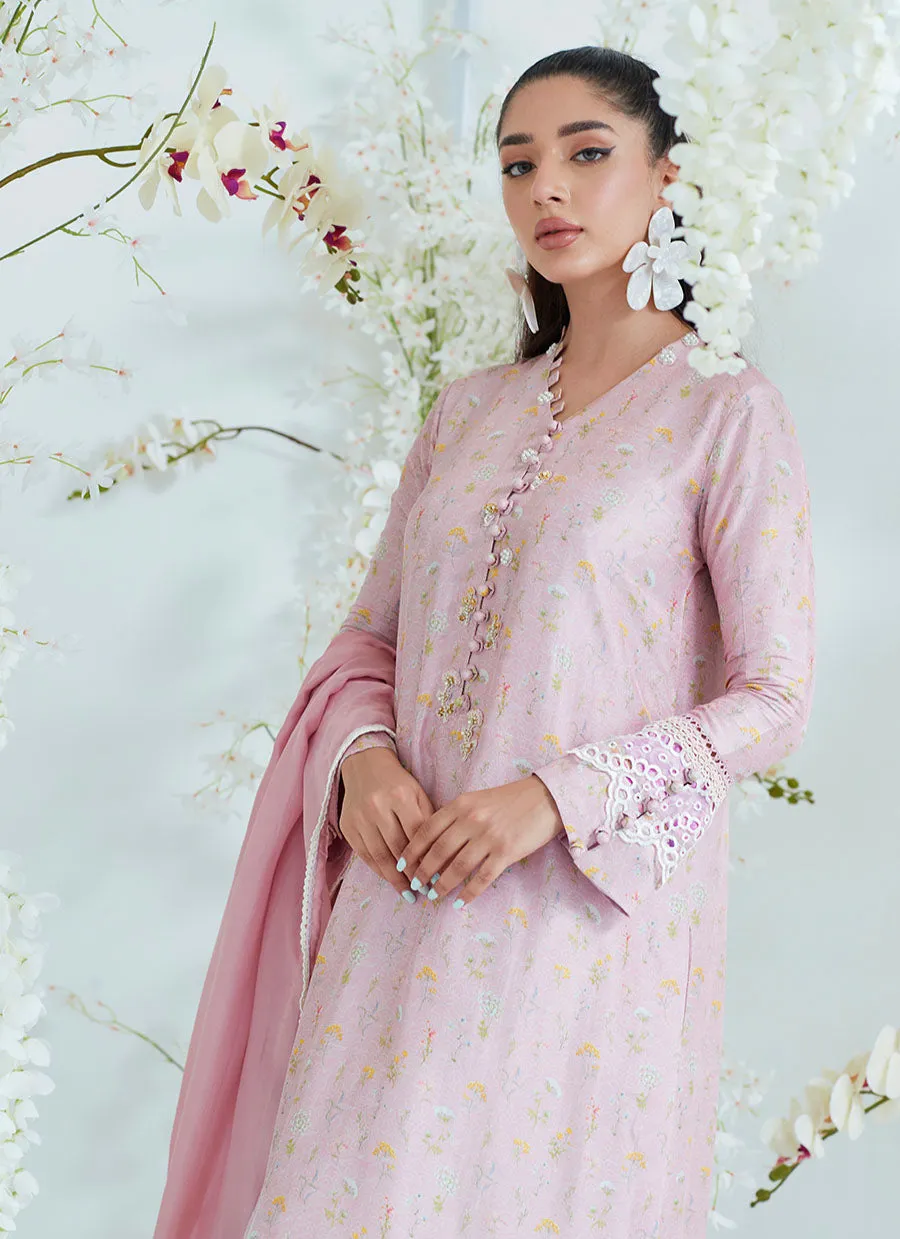 Sansa Chai Pink Shirt with Ombre Dupatta