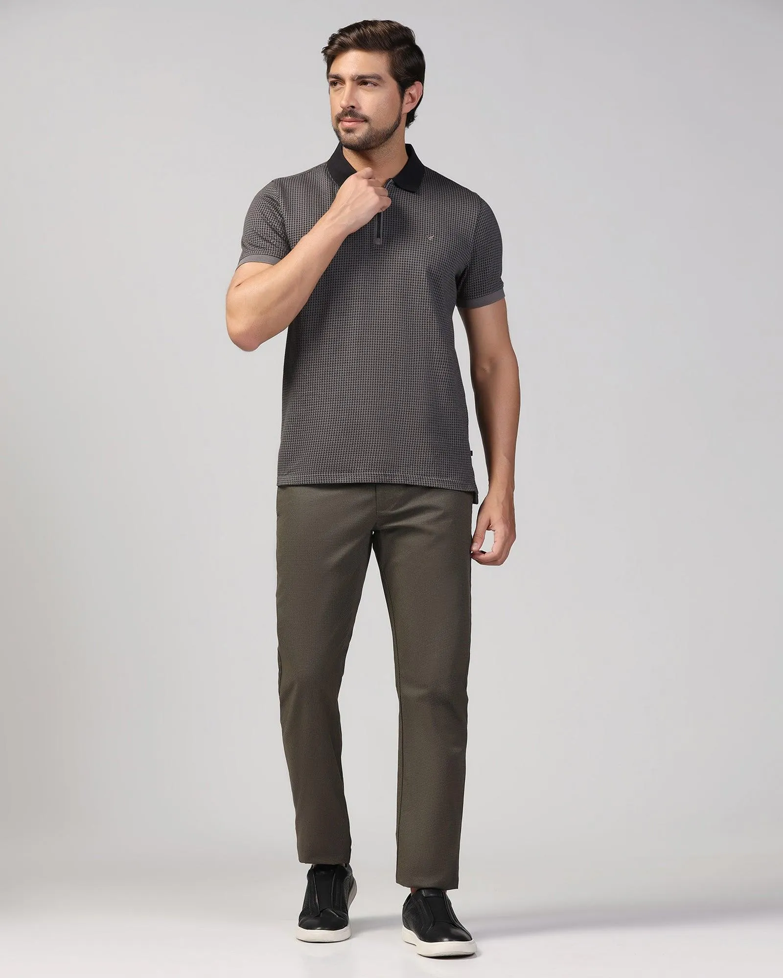 Slim Fit B-91 Casual Olive Printed Khakis - Bai