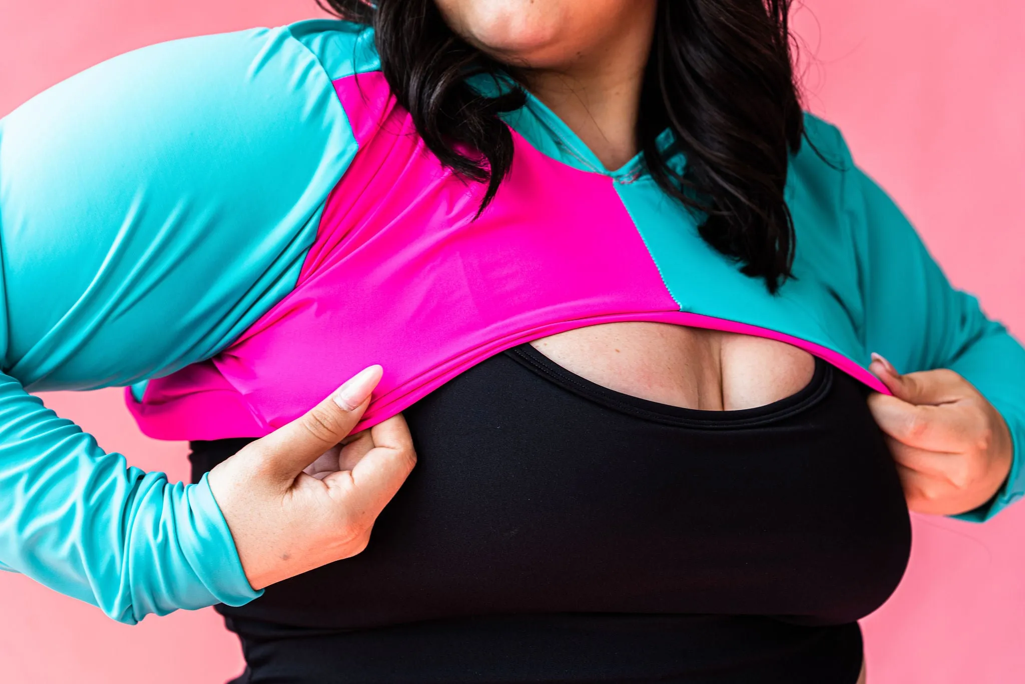 *SOLD OUT* Color Block Ultra Crop Plus Size Hoodie