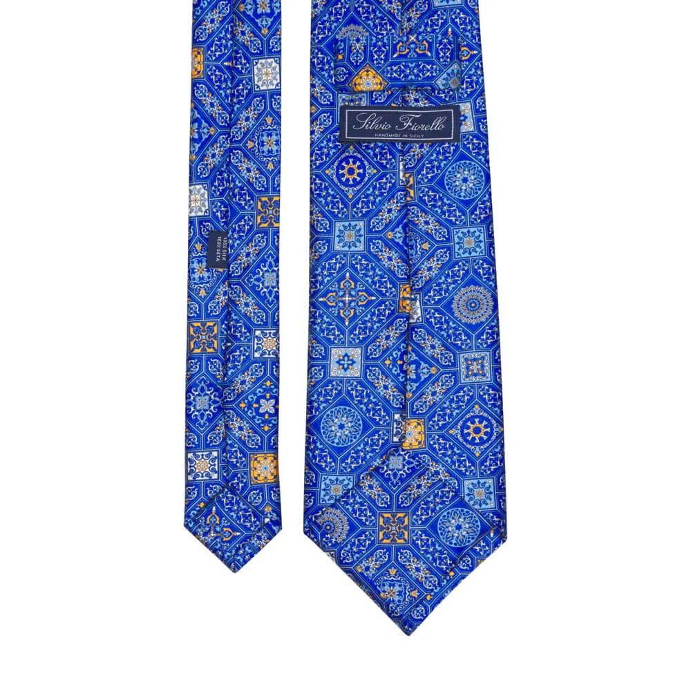 The Cathedral of Florence Royal Blue Duchesse Silk Tie