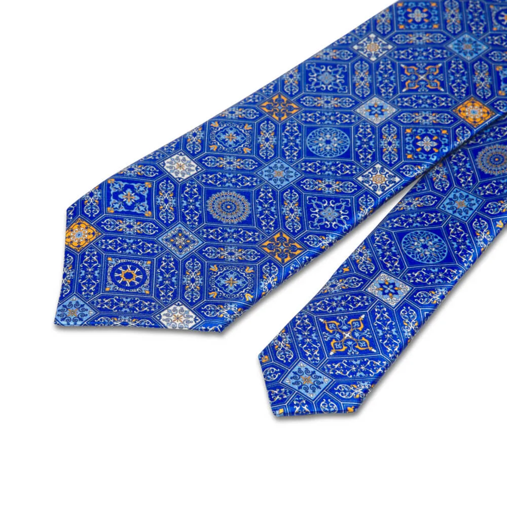 The Cathedral of Florence Royal Blue Duchesse Silk Tie