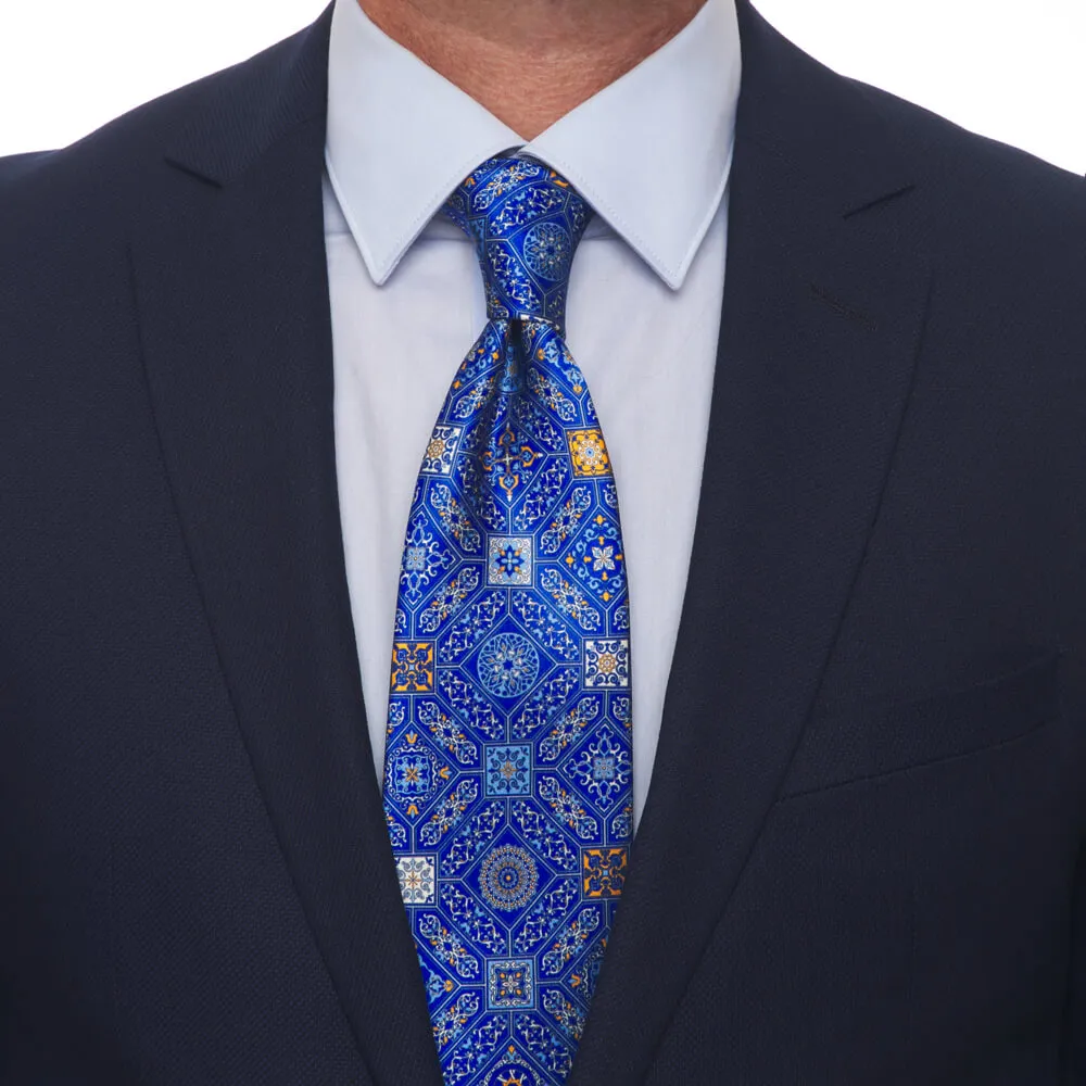 The Cathedral of Florence Royal Blue Duchesse Silk Tie