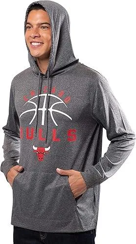 Ultra Game NBA Official Men’s Super Soft Lightweight Pullover Hoodie Sweatshirt - Unisex, Chicago Bulls, Heather Charcoal|Chicago Bulls