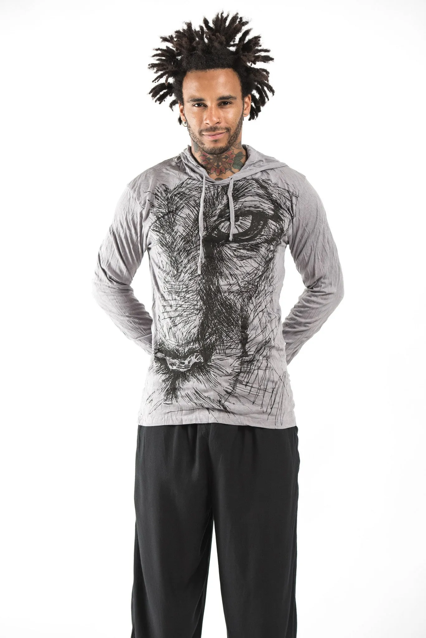 Unisex Lions Eye Hoodie in Gray