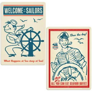 Welcome Sailors Boating Vinyl Sticker Set of 2