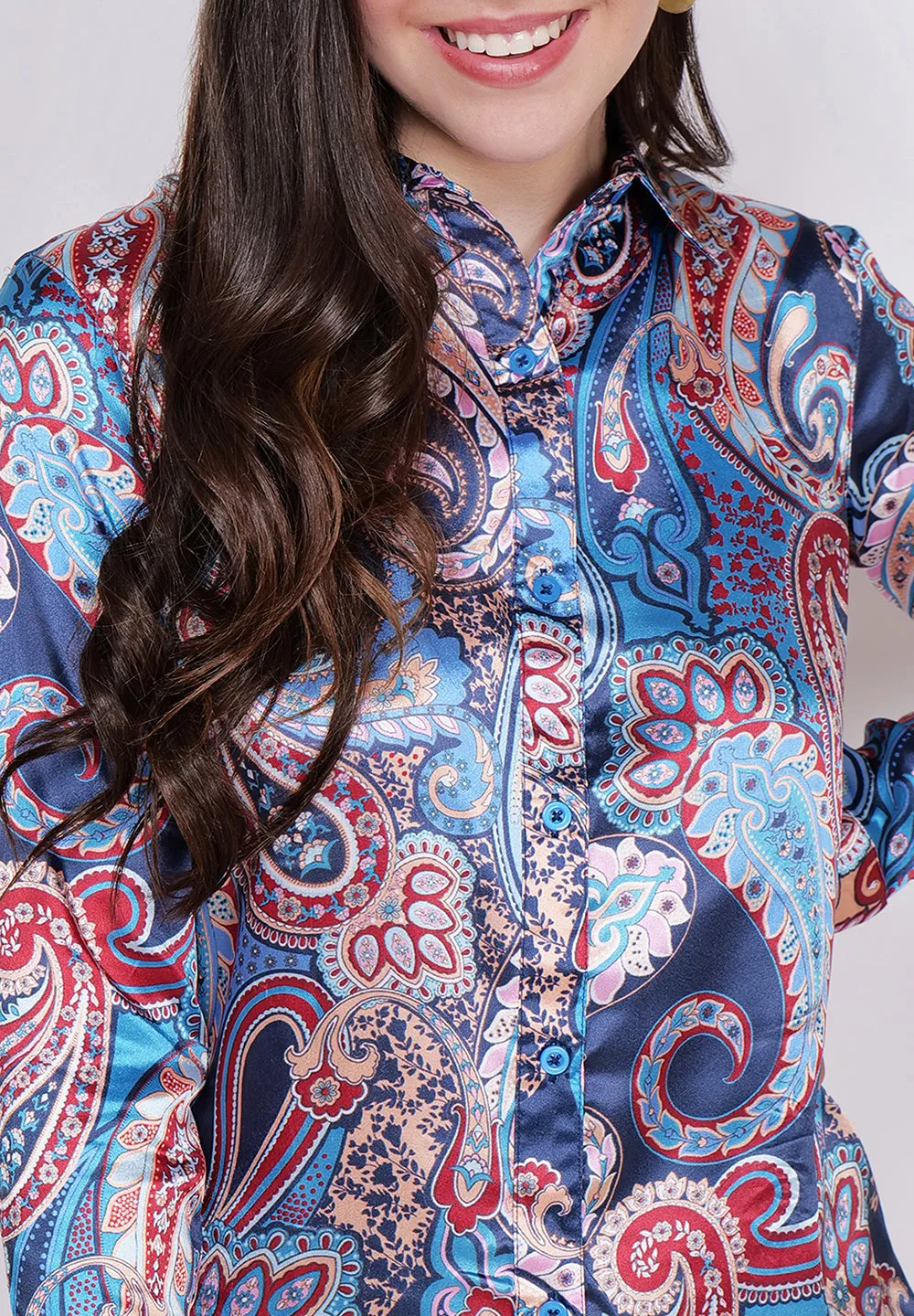 Women Classic Paisley Printed Casual Shirt