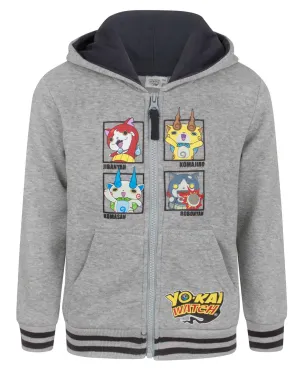 Yo-Kai Watch Characters Boy's Grey Zip Up Hoodie