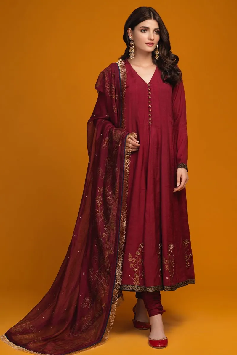 Zaaviay - Heer - Raw Silk - 3 Piece